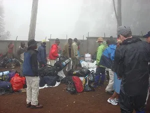 Excess luggage stored before a Kilimanjaro climb