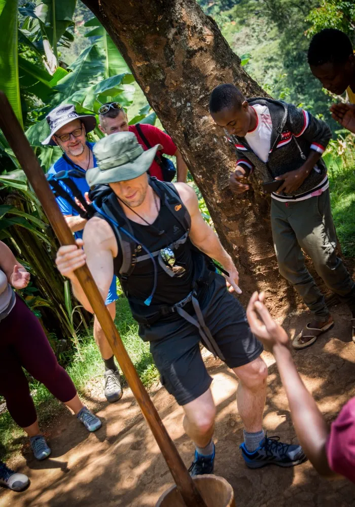 Cultural village tour in the Kilimanjaro foothills near Moshi Tanzania