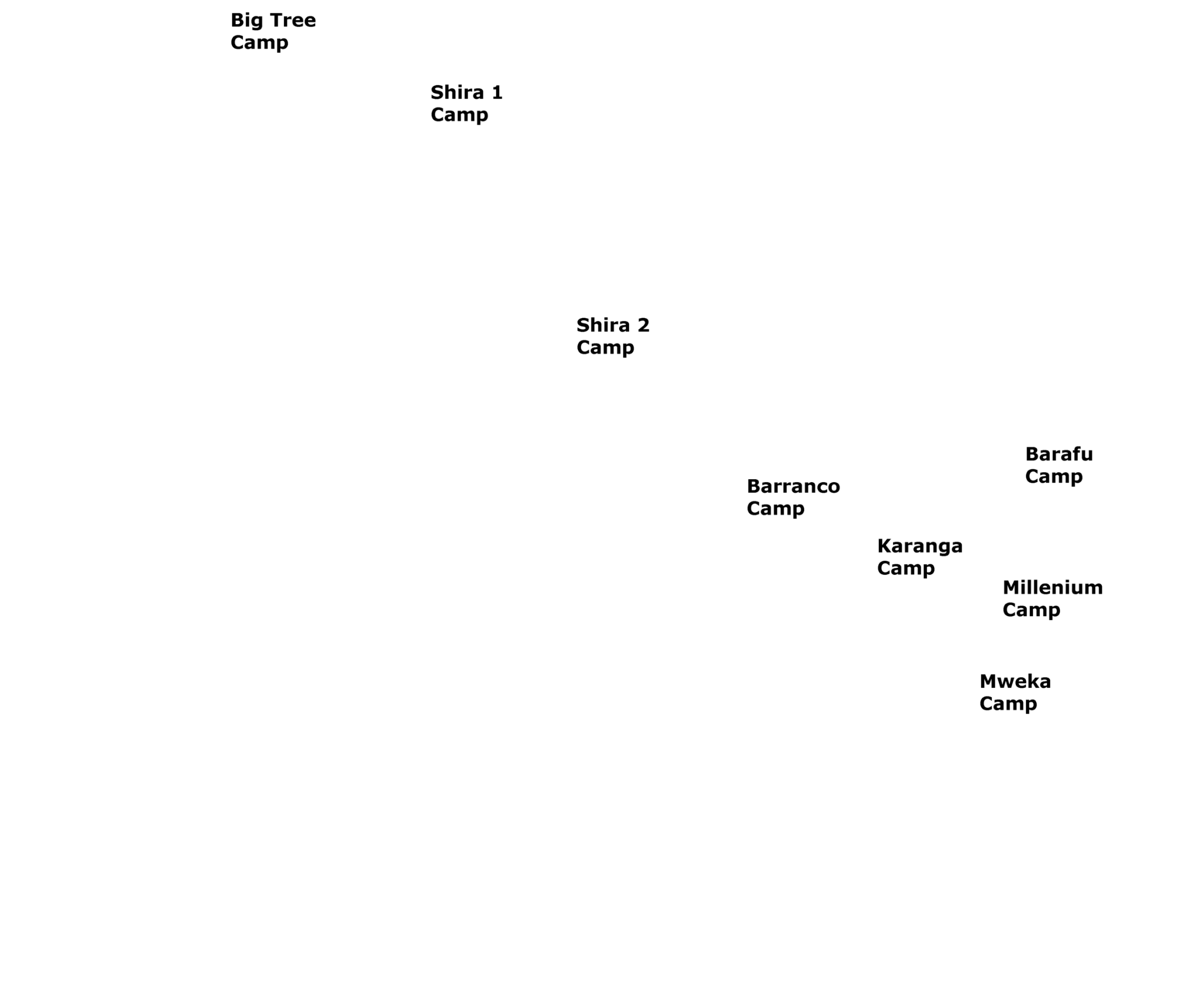Lemosho Route campsite names